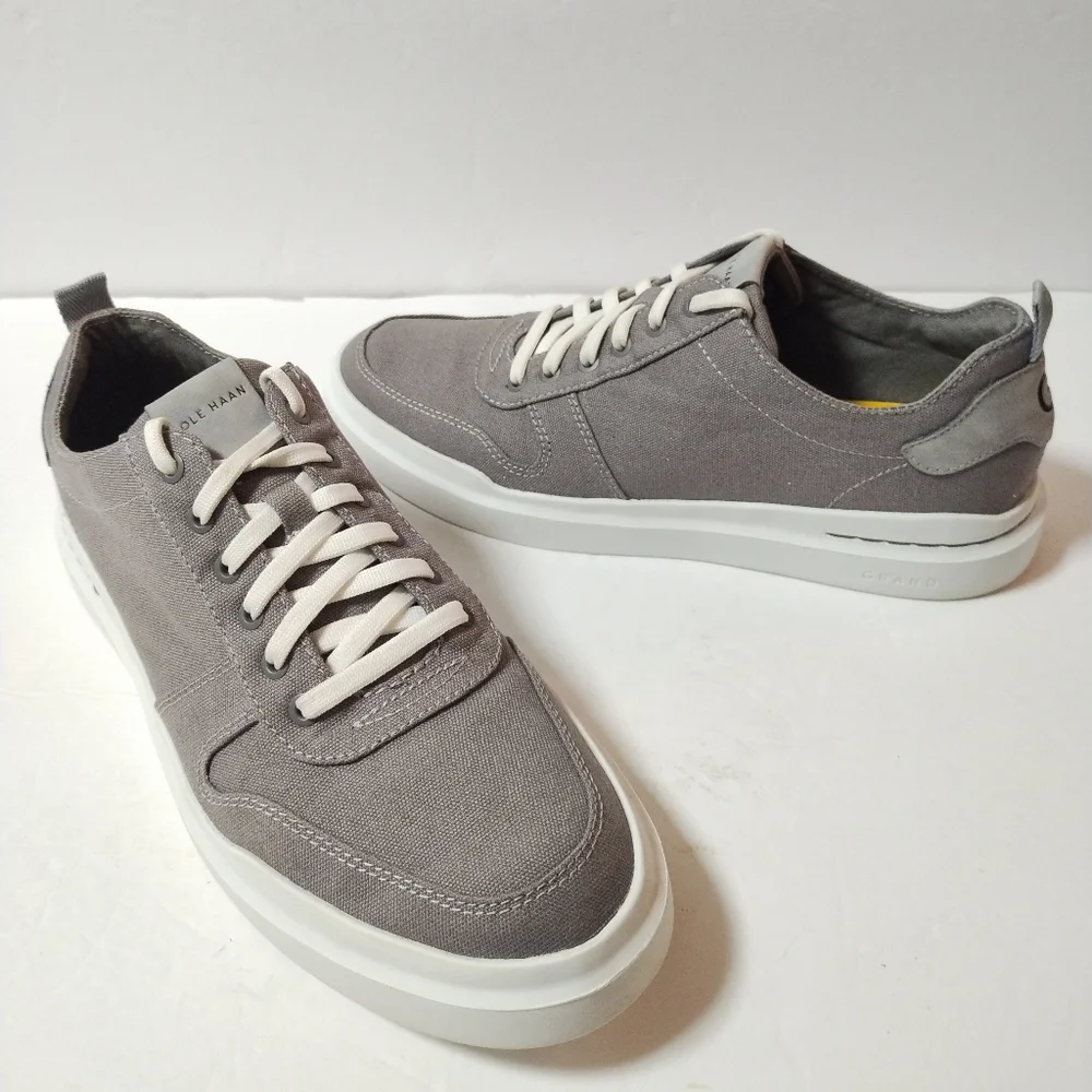 COLE HAAN Men's GrandPro Rally Court Canvas Storm Sz 9M Gray Men's Sneakers
